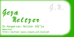 geza meltzer business card